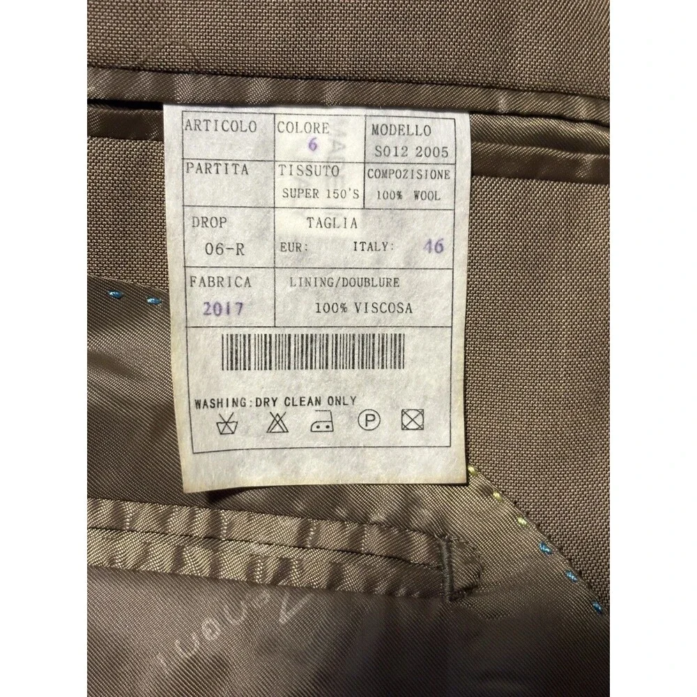 Studio Zenoni Loro Piana Blazer Men's 36R (IT 46) Super 150’s 100% Wool Tan